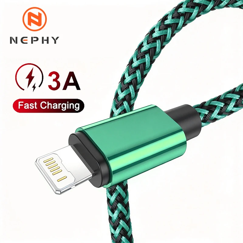 Metal Nylon Braided USB Charger Cable for iPhone 14 13 12 11 Pro Max Xs X XR 8 7 6 6s Plus 5 5s SE iPad Fast Charging Data Cord