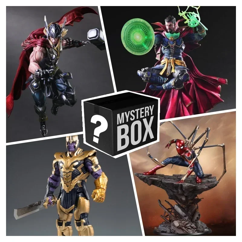 Marvel Action Figure Blind Box Marvel Movie lucky Box Spiderman Iron Man The Avengers 10-30cm Large Toy figurine figurine model