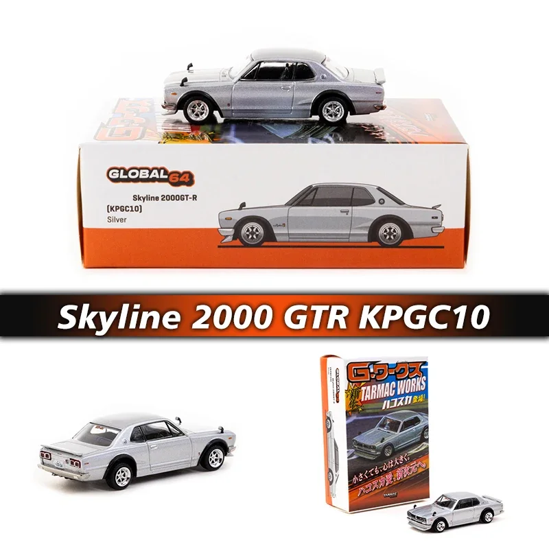 

Tarmac Works 1:64 Tokyo Salon Skyline 2000 GTR KPGC10 Ivory White Diecast Diorama Car Model Collection Toys