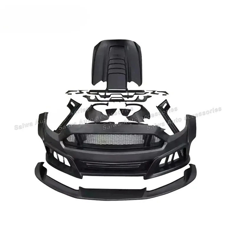 

Wide-body Kit 2015-2017 Hood Bumper Lip Sp Side Skirts Spoiler 1 Set for s Mustang GT500