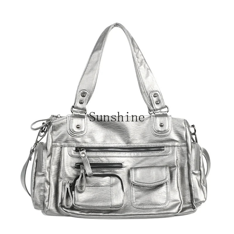 Pocket zipper hottie locomotive bag shoulder messenger bag