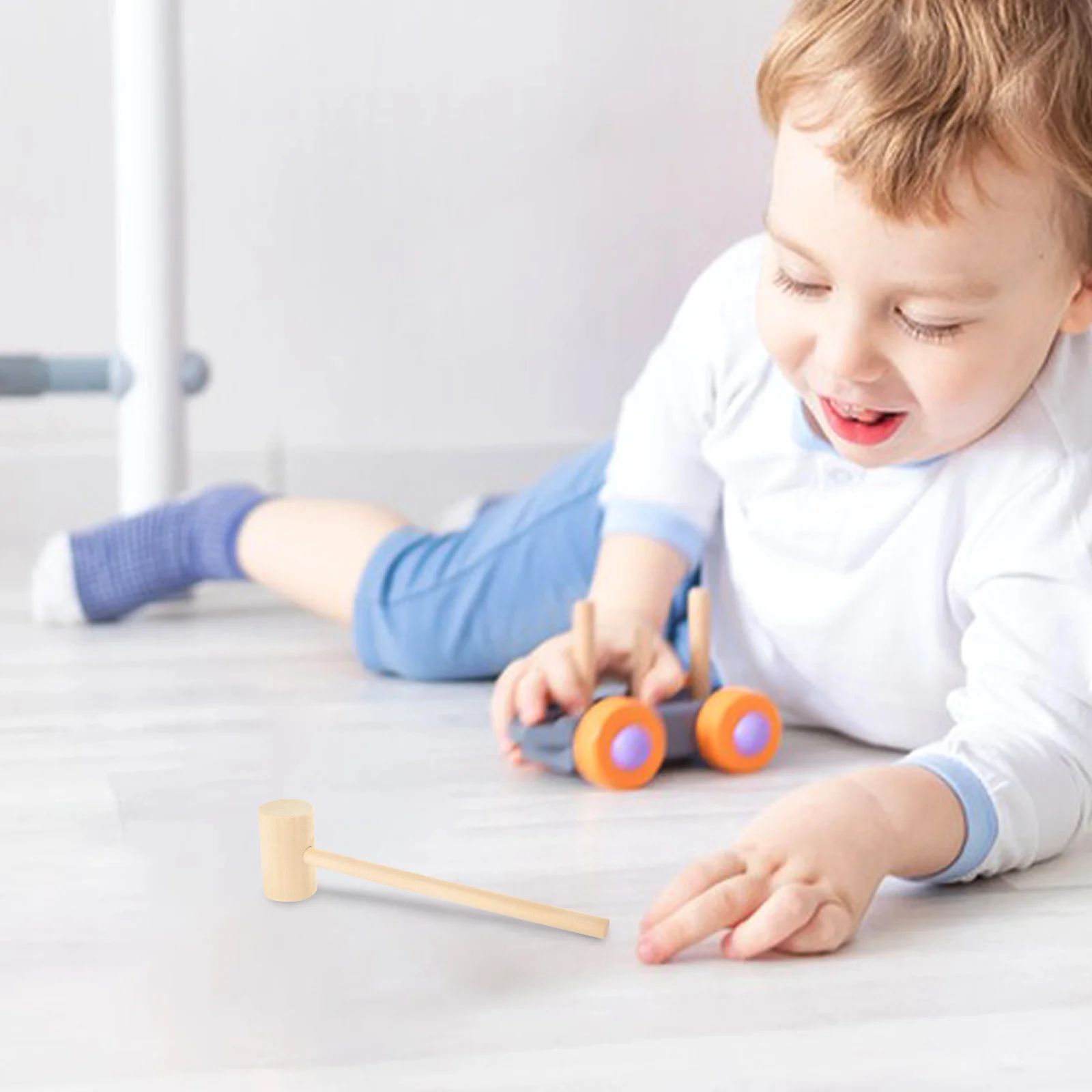 12 pezzi mazze di legno per bambini mini set di martelli legno massello liscio sicuro durevole impugnatura allenamento divertente maglio sviluppo bambino