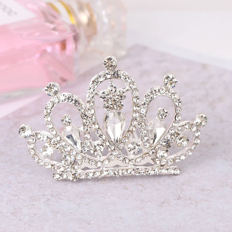 Girls Mini Crowns Hair Comb Shining Rhinestone Headdress Princess Crown Ornaments Party Wedding Hair Jewelry Accessories Gift