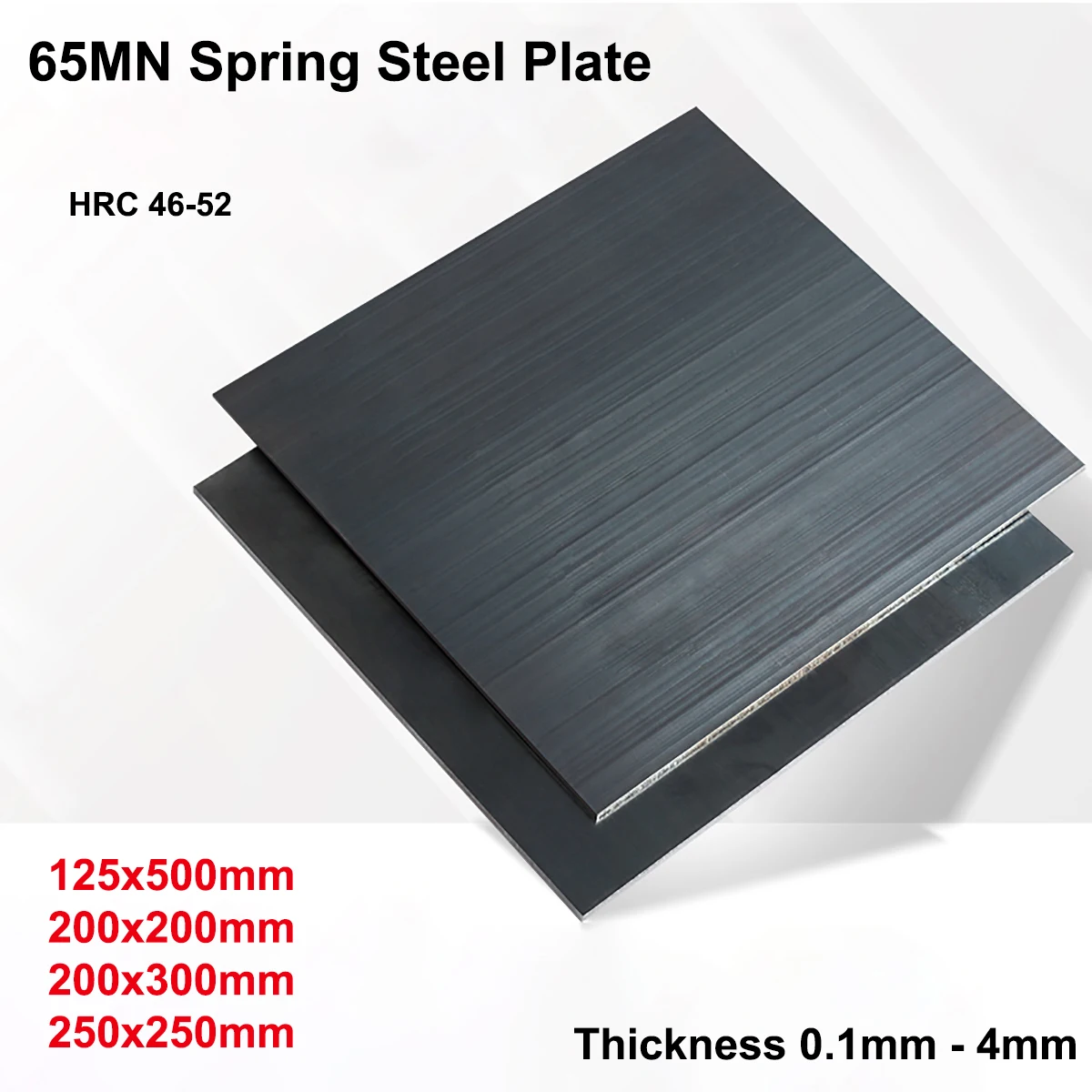 1Pcs 65MN Spring Steel Strip Thick 0.1-4mm Quench Manganese Steel Belt Spring Steel Plate DIY Material Processing Accessories