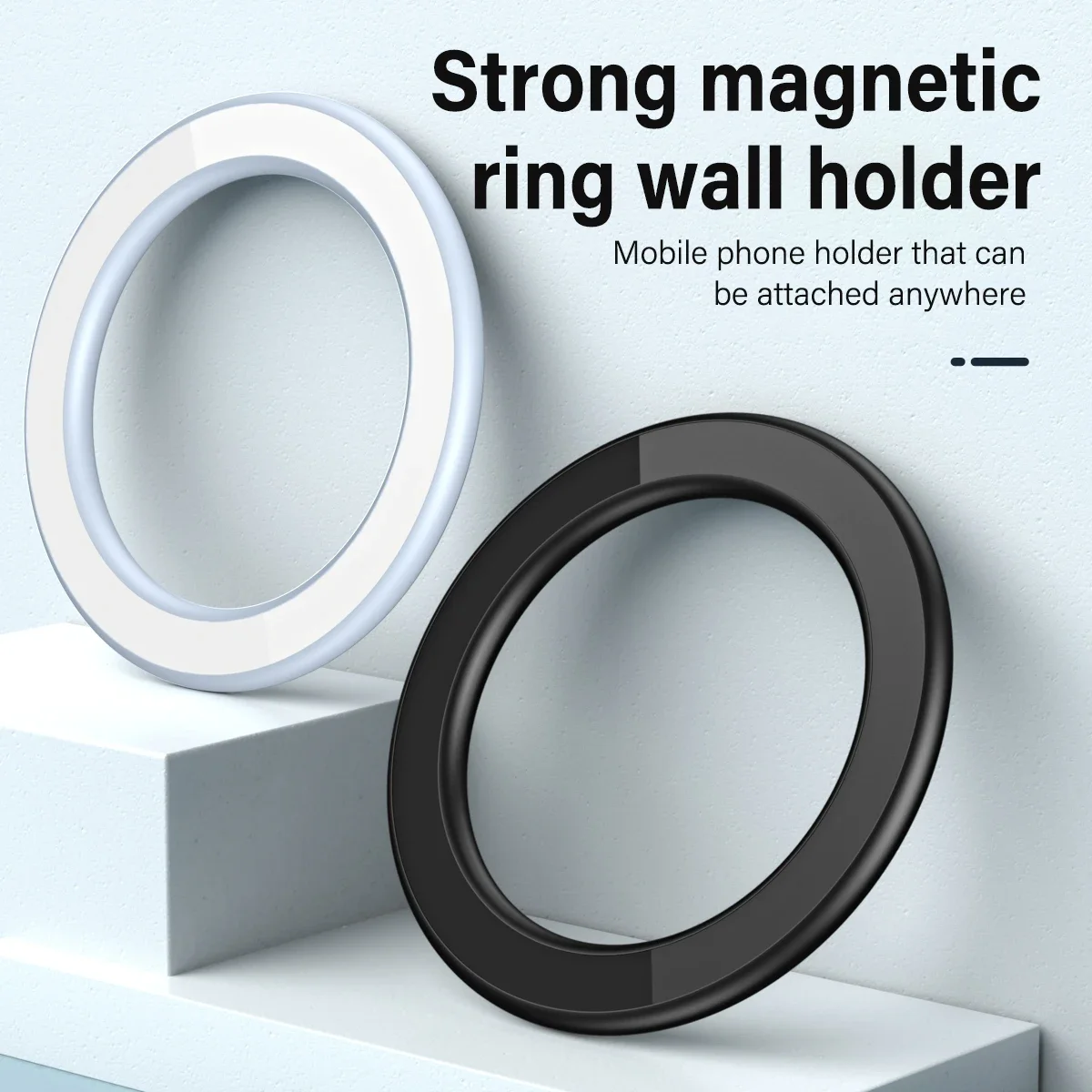 Magnetic Ring Holder for iPhone 14/13/12 Compatible with MagSafe Case Wall & Car Phone Stand for iPad Tablet