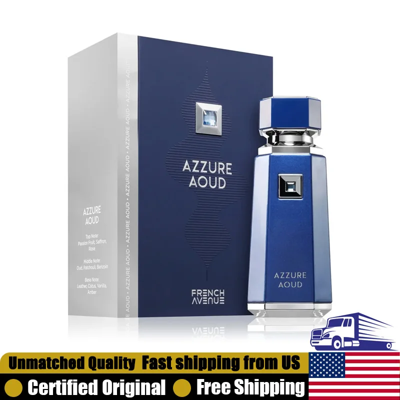 

French Avenue Azzure Oud Eau de Parfum Spray 3.4 Ounce Long-Lasting Oriental Oud Cologne for Men 100 ML Premium Arabian Perfume
