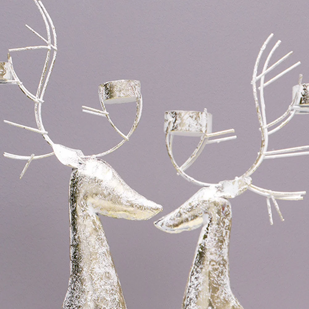 

S Reindeer Holder Iron Art Christmas Table Light Stand for Holiday Mantle Decorations Reind Reindeer Tea Light Holder