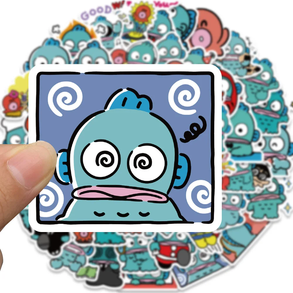 10/30/50 Stück Sanrio Ugly Fish Hanton Graffiti-Aufkleber, lustige Cartoon-Aufkleber für Schreibwaren, Laptop, Gepäck, niedliche Anime-Aufkleber, Spielzeug – Detail 5