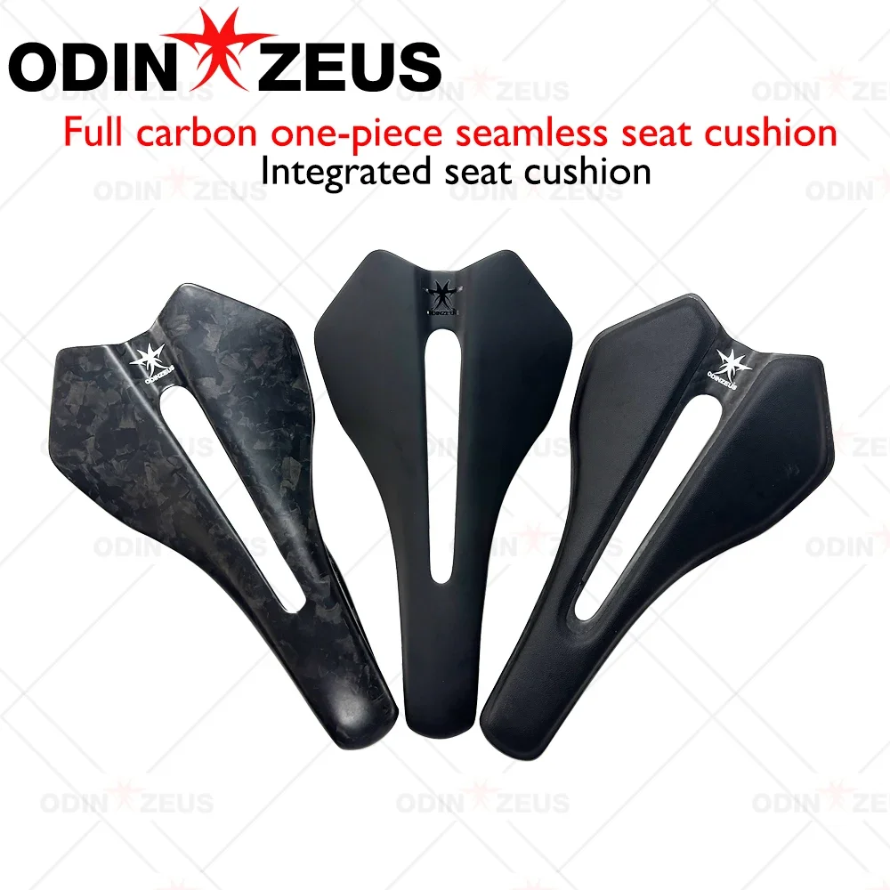 ODINZEUS Hollow-Out Design Carbon Fiber+Artificial Leather Road Saddle 95g, Breathable Comfort Bike Carbon Seat Cushion