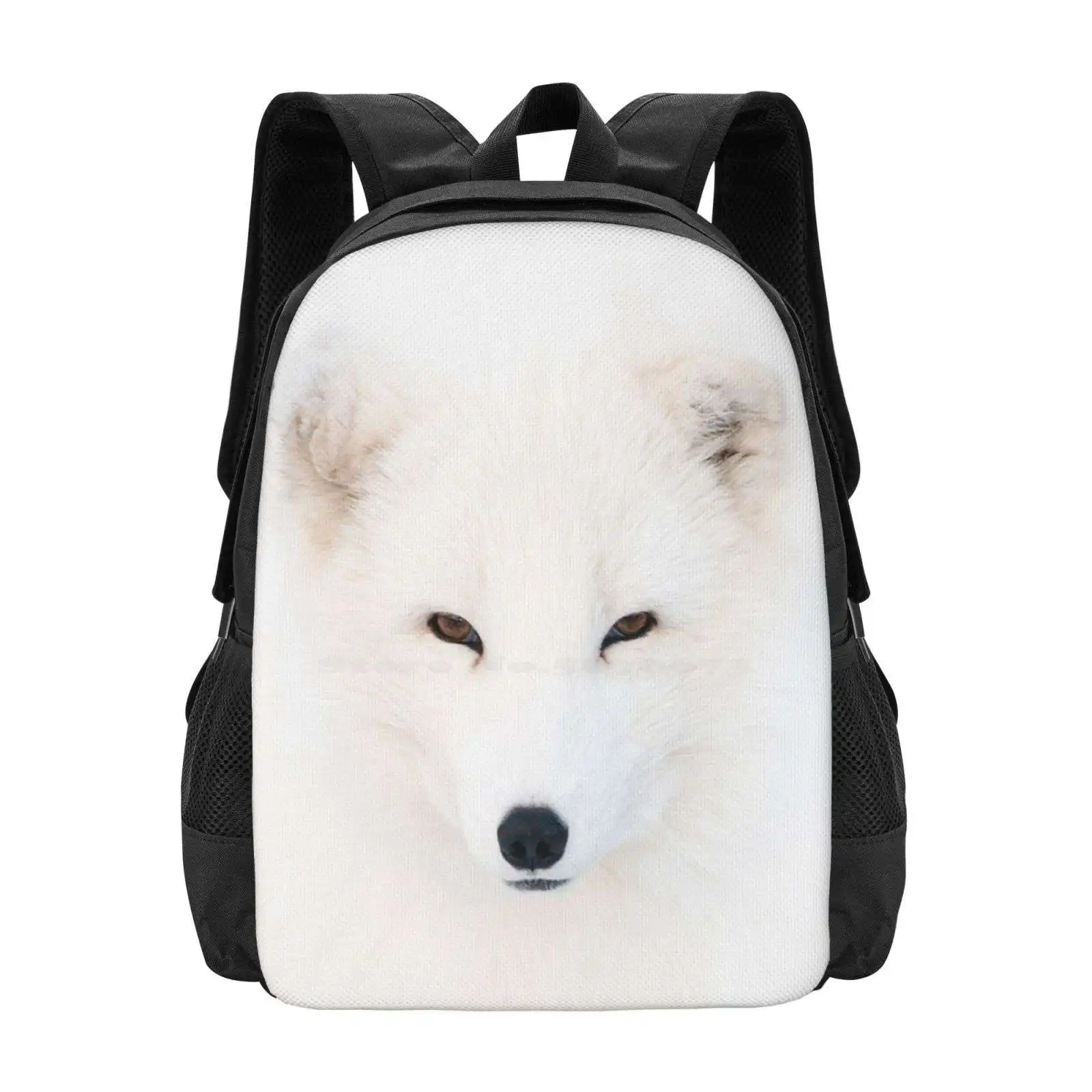 Polar Fox Hot Sale Schoolbag Backpack Fashion Bags Polar Fox Winter Fur Mammal Zoo Nikon D300