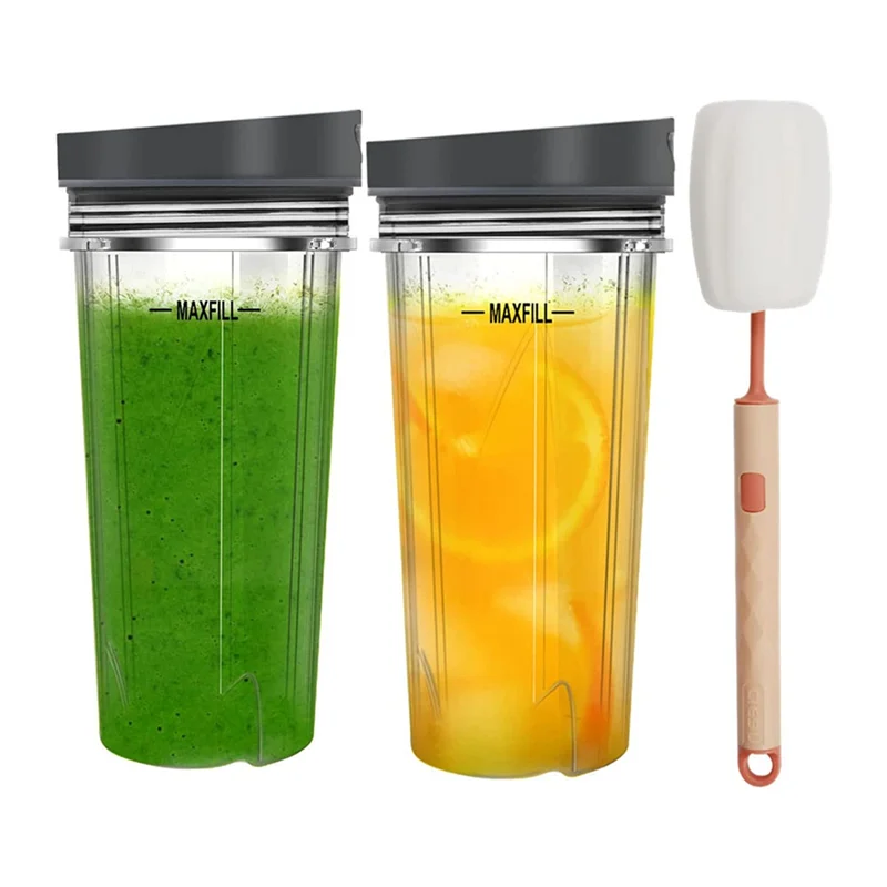 

16Oz Blender Cup Replacement Serve Blender Cup Set for Nutri Ninja Series Blenders 1200W 1100W 1500 Watts Blender