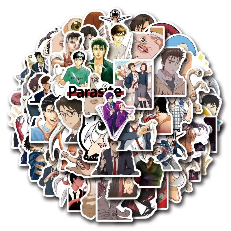 55pcs Comic Parasyte Graffiti Stickers Water Cup Laptop Mobile Phone Scooter Refrigerator Luggage Guitar Decoration Sticker