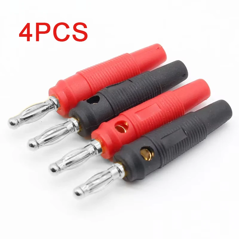 4pcs New 4mm Plugs Musical Speaker Cable Wire Pin Banana Plug Connectors
