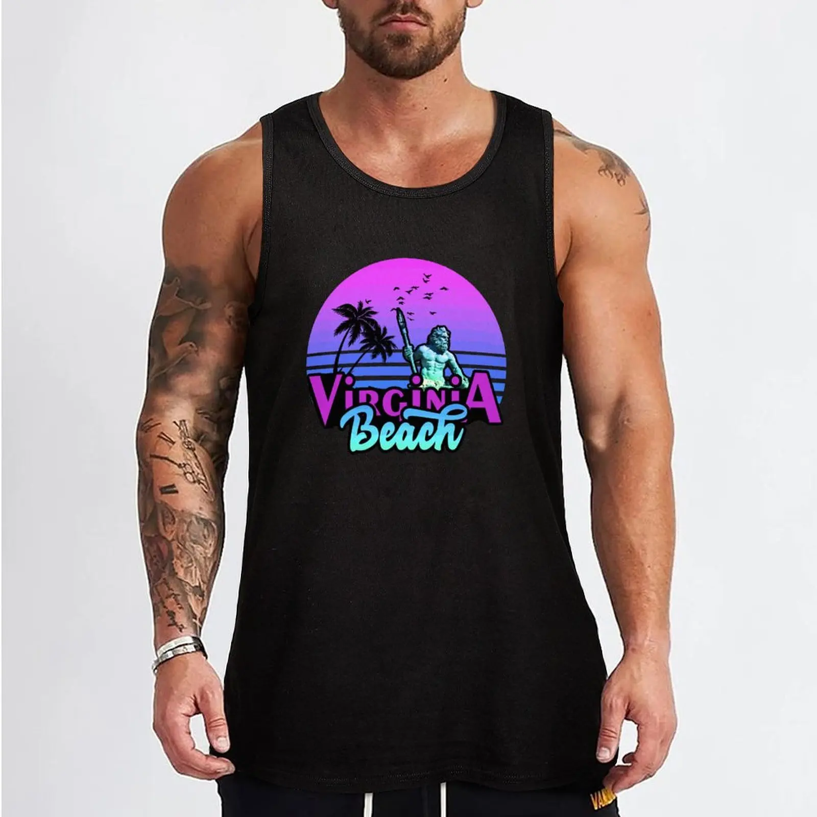 Virginia Beach King neptune Tank Top bodybuilding t shirt Men's summer t-shirt Japanese t-shirt Bodybuilding shirt