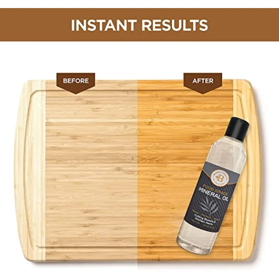 Mineral Oil for Wood Cutting Board - 8oz Food Grade Cutting Board Oil + Butcher Block Conditioner, Food Safe Wood Oil for Bambo