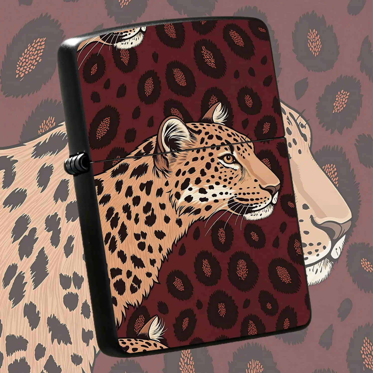 Stylish Retro Leopard Print Portable Lighter, Creative Exotic Animal Pattern Design, All-Scenario Usable Daily Carry Accessory, Chic Unique Decorative Item, Thoughtful Trendy Gift For Friends And Hobbyists, Delicate Eye A Humorous And Inter