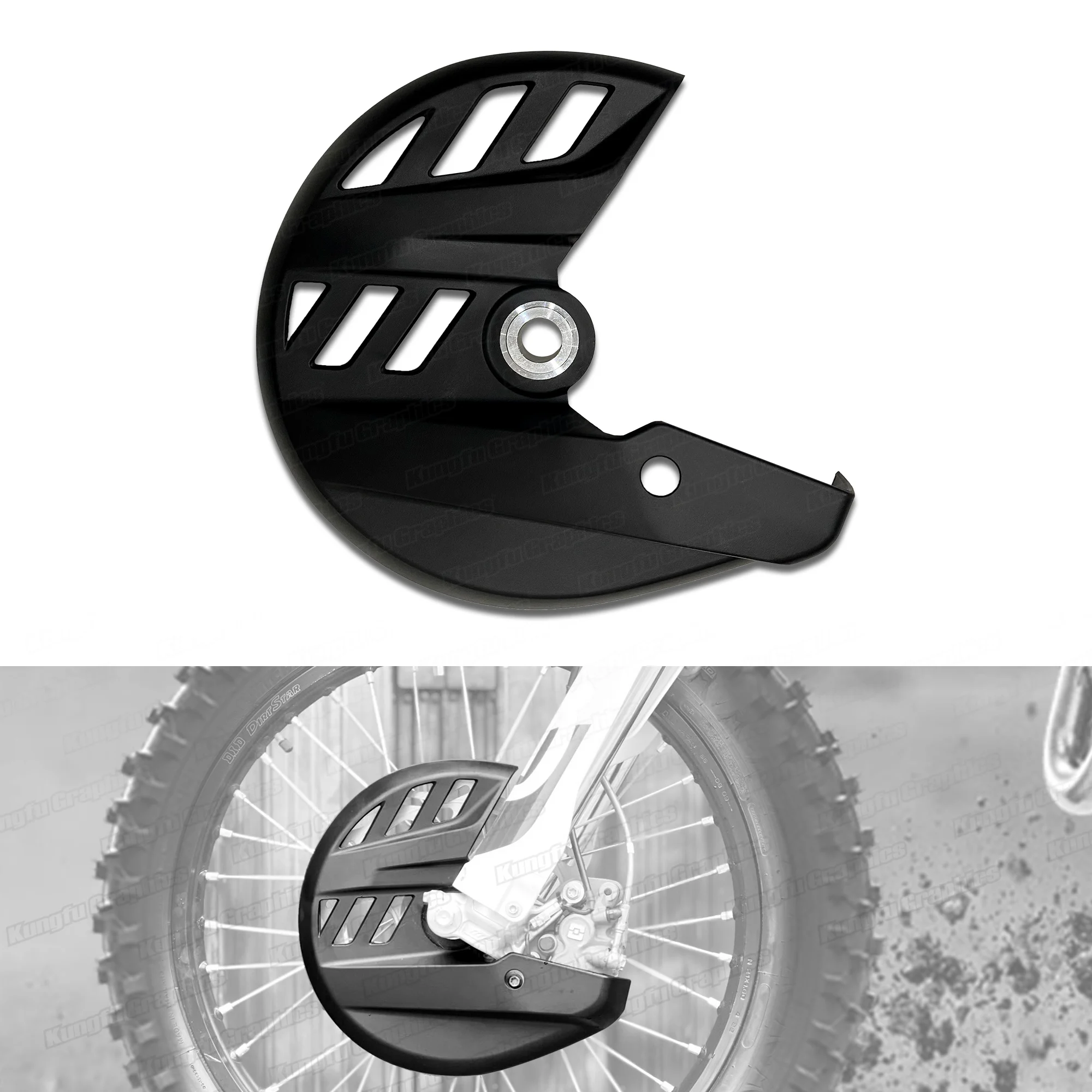 

22mm Dirt Bike Front Brake Disc Guard Rotor Cover Protection for KTM SX XC EXC XCW & Husqvarna TE FE TX FC 2017-2024 Black