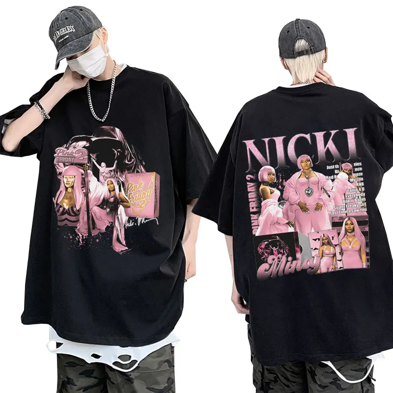 

Queen of Rap Nicki Minaj Pink Friday Graphic T Shirts Men's Women's Aesthetic Harajuku T-shirt Casual Oversized Short Sleeve Tee