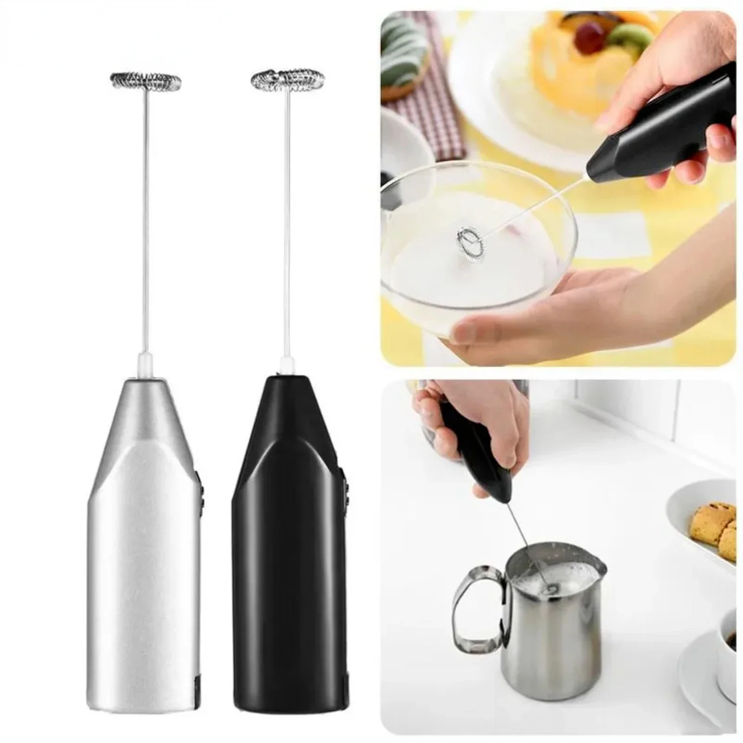 

Compact Portable Electric Handheld Mini Mixer Milk Frother with Ergonomic Handle for Easy Coffee Stirring, Cappuccino Making, an