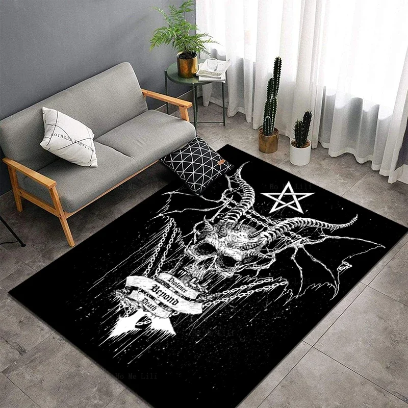 

Pentagram Sacred Geometry Baphomet Goat Skull Devil Eyes Occult Dark Fantasy Carpet By Ho Me Lili For Floor Decor Rugs