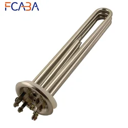 FCABA Stainless Steel Heating Tube Element 380V 6KW Electric Water Heater Pipe for Water Tank Heating