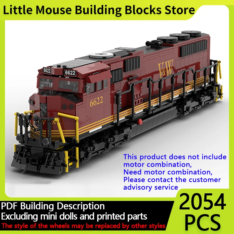 

City Car Model MOC Building Bricks SD70MAC Diesel Locomotive Train Modular Technology Gifts Holiday Assemble Children Toys Suit