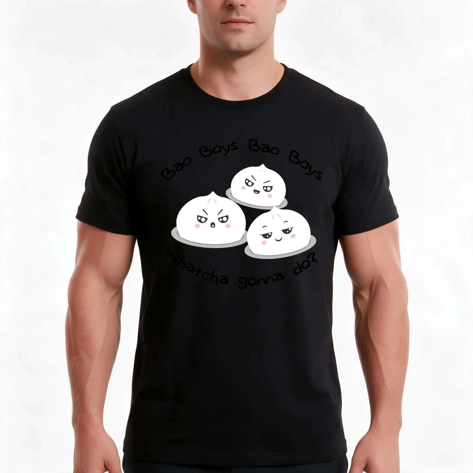 Bao Boys Whatcha gonna do? T-Shirt, Summer Casual Cotton Tee, Oversized Streetwear Tops, Vintage Graphic Print, Unisex Men Women