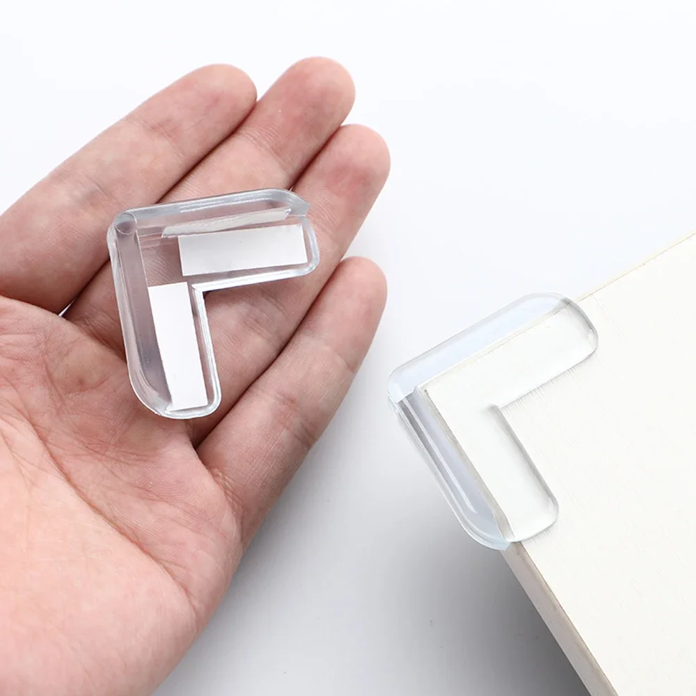 4pcs/lot Anti-collision Glass Table Protection Clear Rubber Furniture Table Desk Corner Edge Cushion Guard Protector Baby Cover image 4
