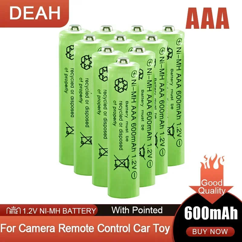 NEW 1.2V 600mAh AAA Ni-MH Rechargeable Battery For Camera LED Light Toy MP3 Shaver Remote Control Replace Lithium Battery 3A