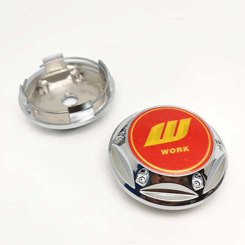 4pcs 68mm W Work Wheel Center Caps Hub Cover Car Styling Auto Rims Dustproof Hubcaps Emblem Badge