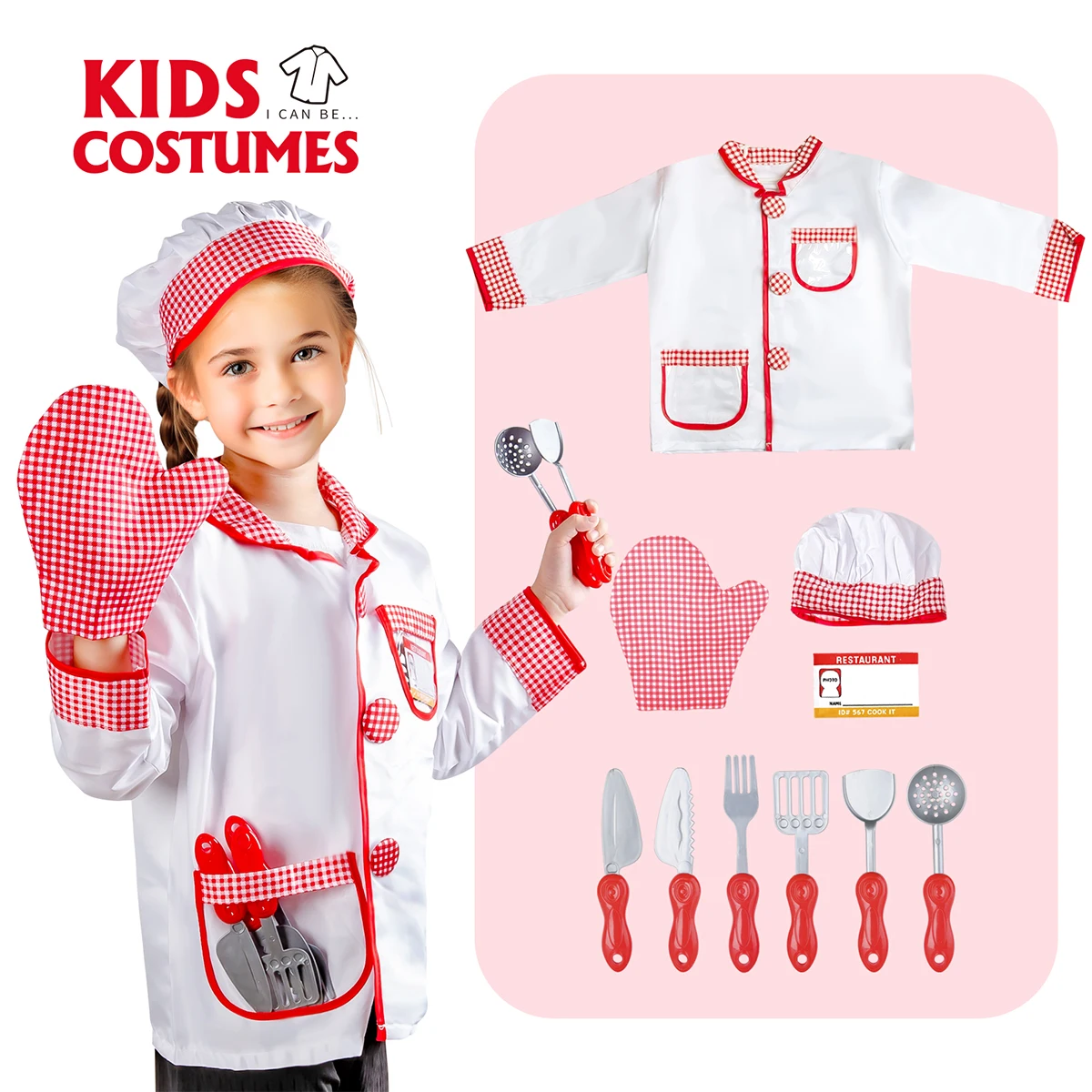 زي الشيف المقلد، مجموعة ألعاب المطبخ للعب الأطفال، زي الشيف للعب الأدوار