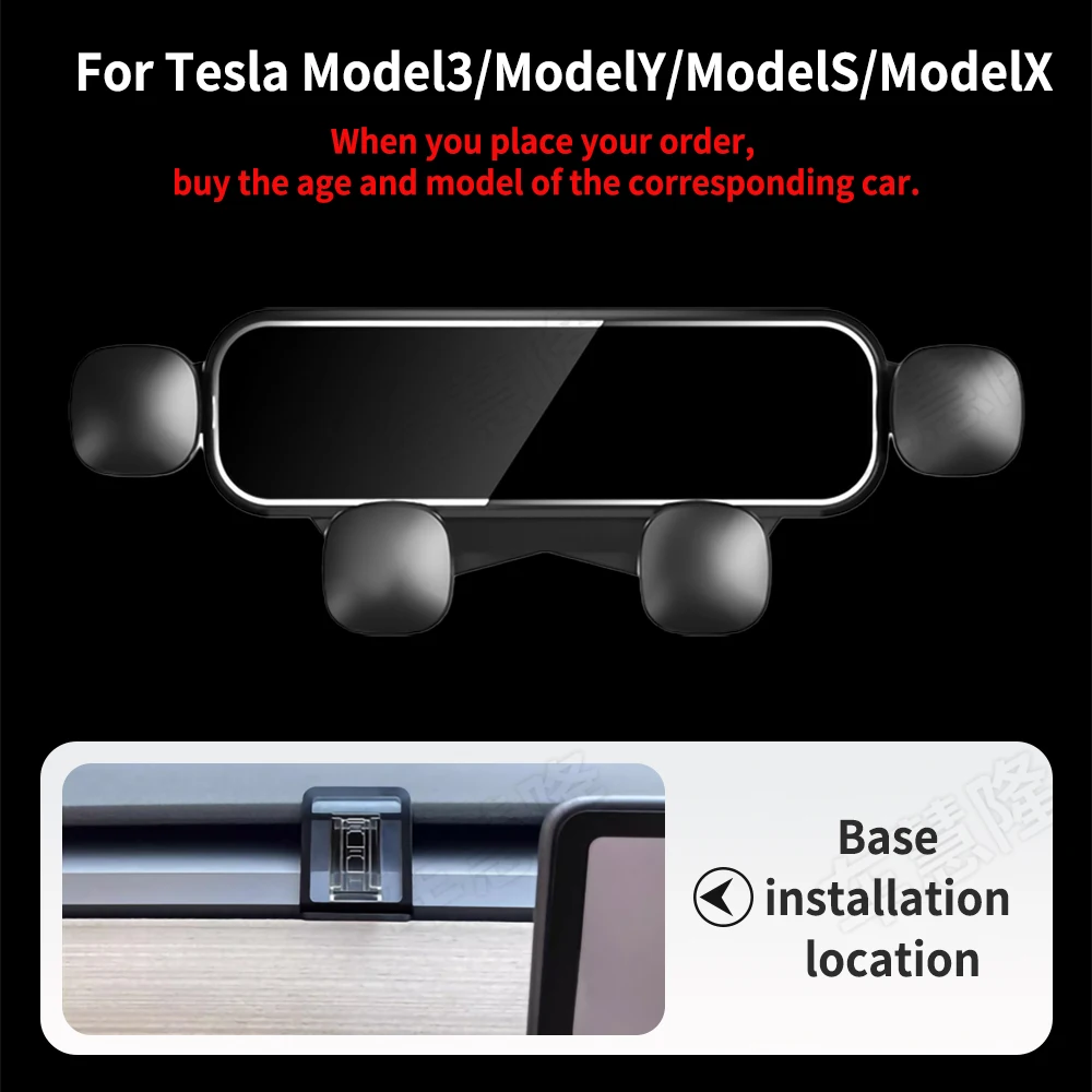 

Mini Car Phone Holder For Tesla Model 3 Model Y Model S Model X Bracket GPS Stand Air Outlet Clip Rotatable Support Accessories