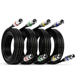 XLR Cable 4 Packs Balanced 3-Pin XLR Male To Female Microphone Cable Stage Light DMX Cables for Mixer Speaker Stage Lighting Etc