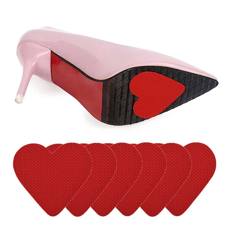 Shoe Soles Protector Stickers for Women High Heel Forefoot Pads Rubber Wear-resistant Inserts Heart-shaped Self-Adhesive Patches