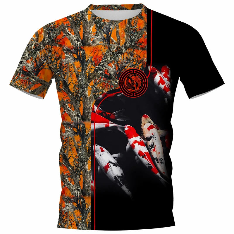 2022 Summer Popular Carp Fishing Fully Printed T-Shirts Men Women 3D Catfish Printing Tee Shirt Short Sleeve Casual Tops