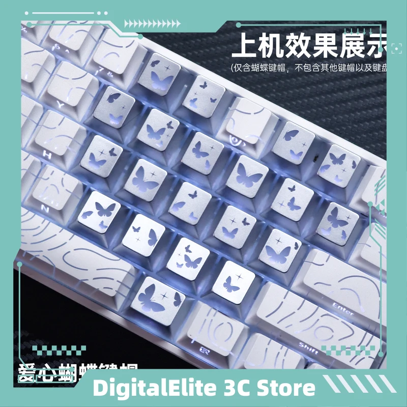 

Wolf Spider Theme PBT Mechanical Keyboard Keycap Set 21 Keys Heart Butterfly Design Computer Office Compatible Accessories