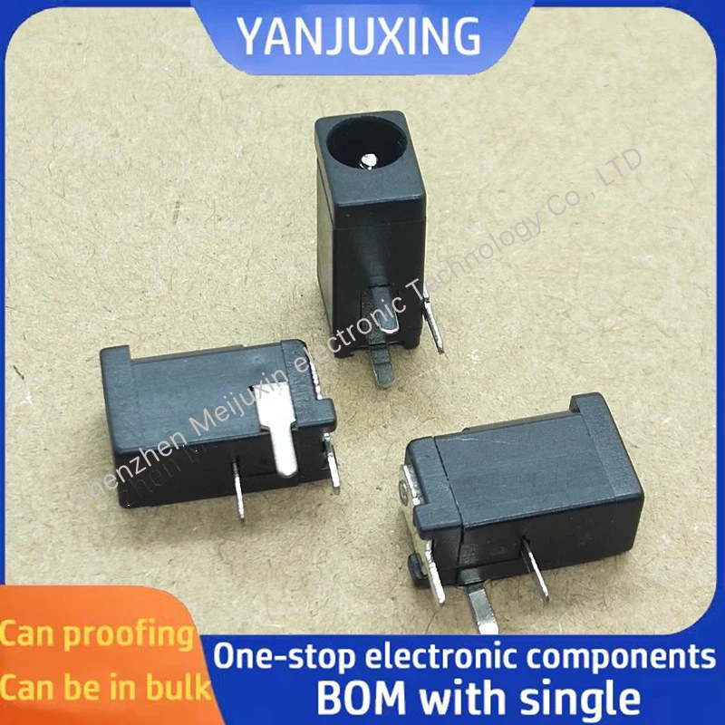 10PCS Power socket DC002 3.5X1.0MM DC socket with 3-pin straight plug and flat pins resistant to high temperatures DC-002
