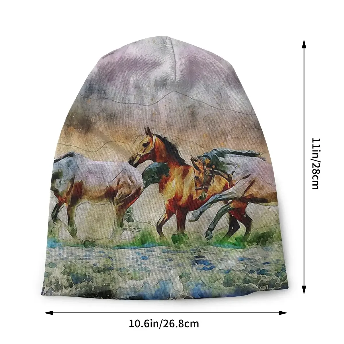 Galloping Horse Run Quickly Running Beach Men Women Thin Beanies Windproof Ski Cap Skullies Bonnet Hat