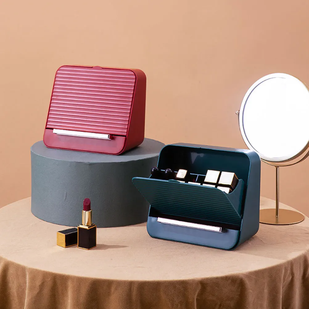 

1pc Lipstick Box Multi-Grid Makeup Storage Container Household Cosmetics Holder Desktop Organizer Home Use Durable Box
