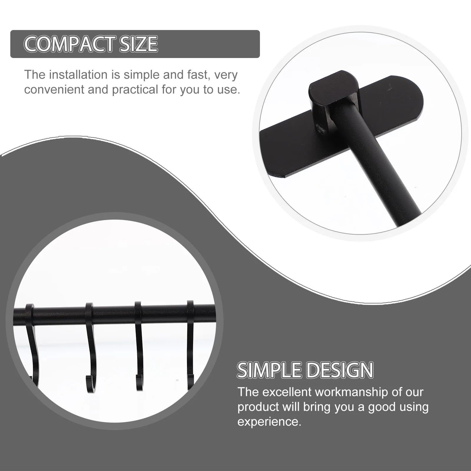 

Aluminum Wall Hanger Compact Home Hooks Kitchen Hook Clothing Rack Clothes Durable Practical Installation Garment Hat Holder