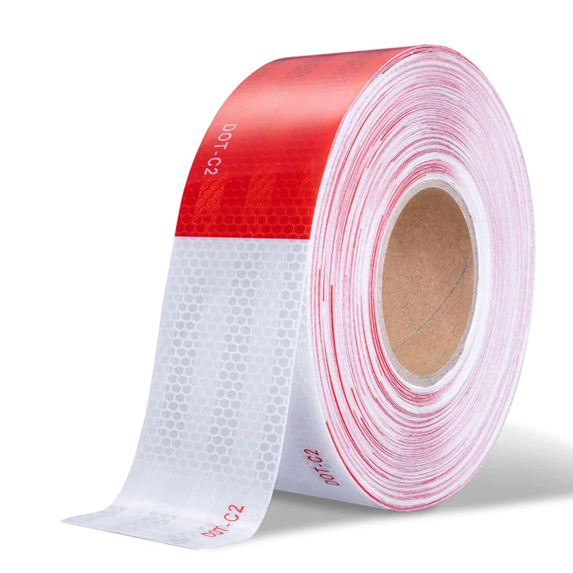 Red White Diamond Grade Reflective Tape Traffic Safety Road Waring Reflector For Things Waterproof Adhesive Stickers For Car