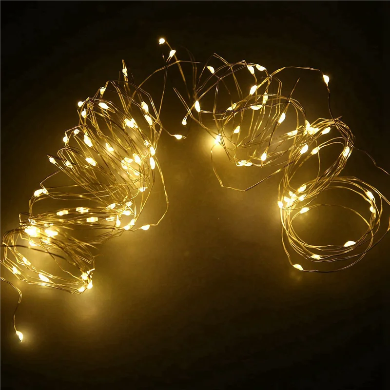 ABUP-6X Solar String Lights, 10M 100LED Outdoor String Lights, Waterproof Decorative String Lights (Warm White)