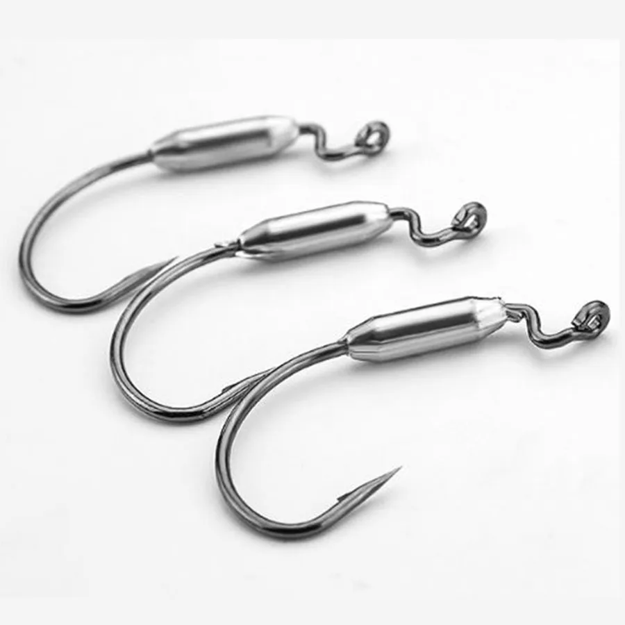 5pcs Soft Worm Lure 1/0# 2/0# 3/0# 4/0# Offset Fishing Hook High Carbon Steel Wide Crank Fishhook 2g 2.5g 3g view 6
