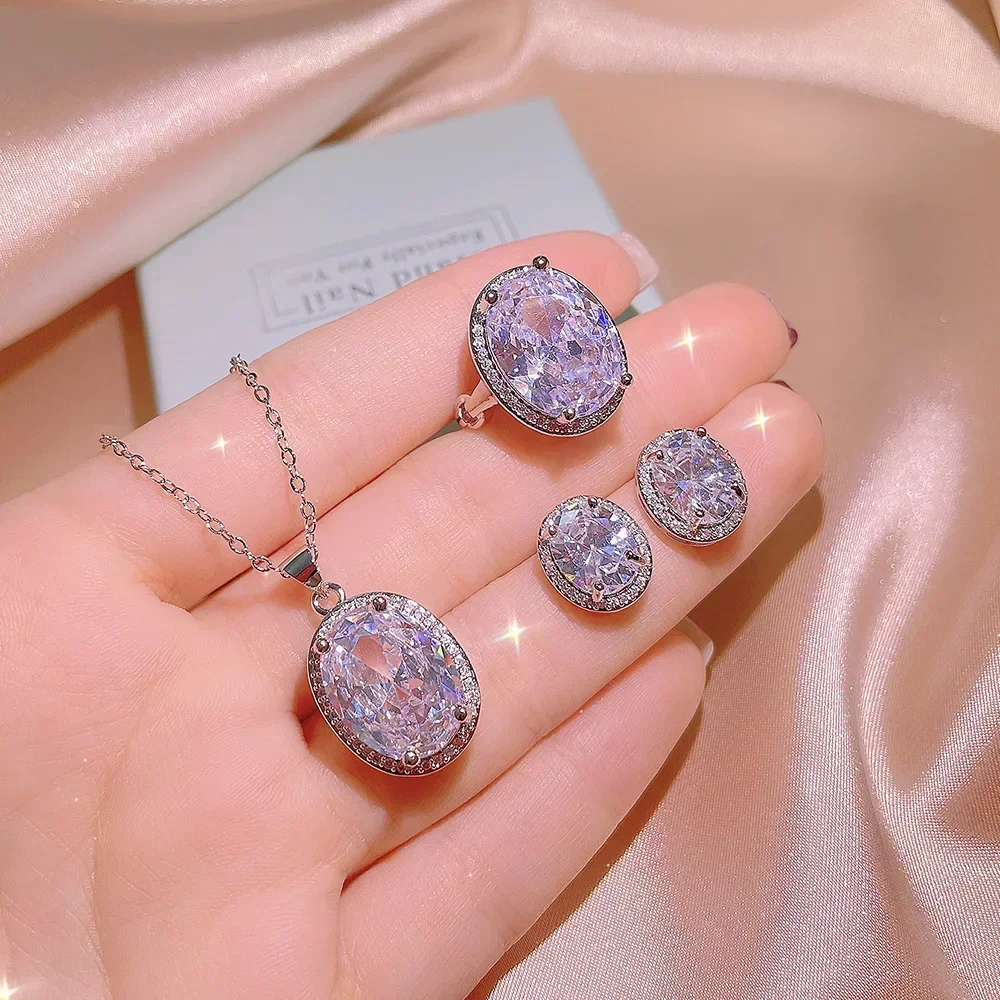 100% Plata de Ley 925 colgante de topacio rosa para Mujer Collares Mujer joyería Aros Mujer Oreja Orecchini piedras preciosas de topacio Bizuteria