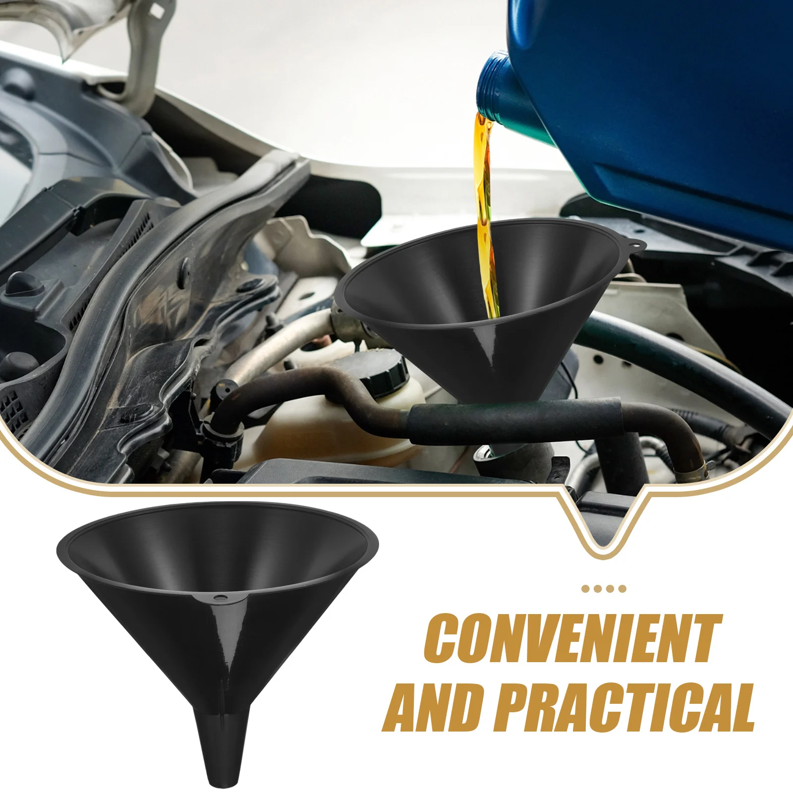 

3pcs Oil Plastic Fuel For Cars Motorcycles Wide Opening Refueling Tool Transmission Fluid Funnel Gas Funnel Capless Tank Car