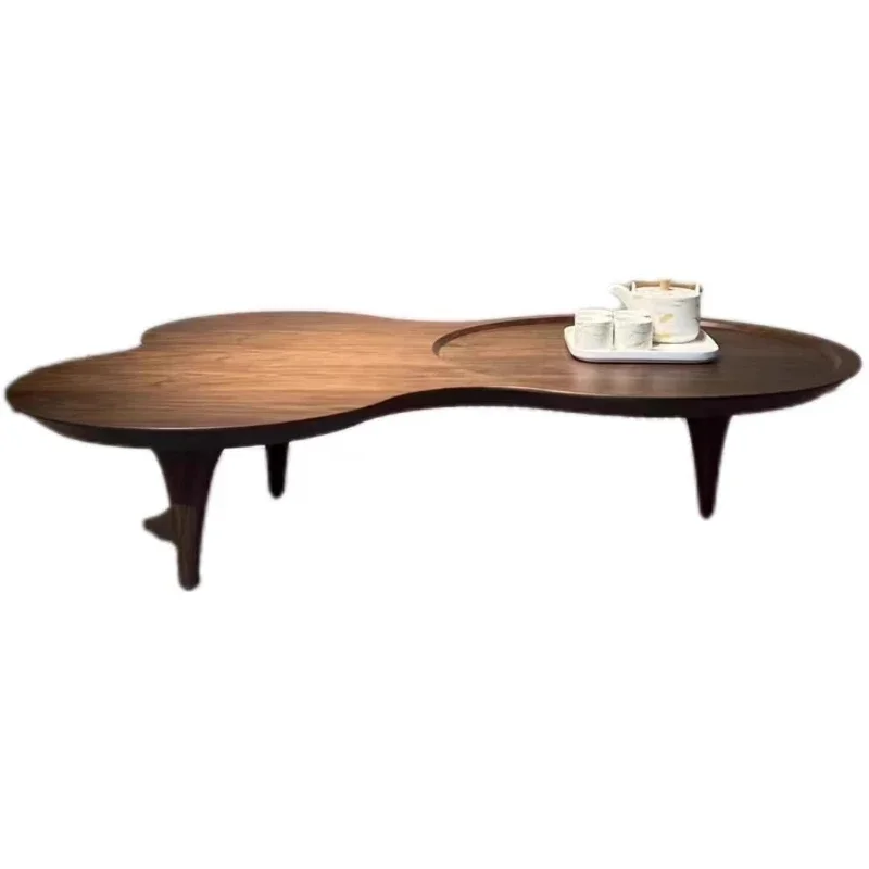 

Cream simple style irregular coffee table, modern small apartment tea table