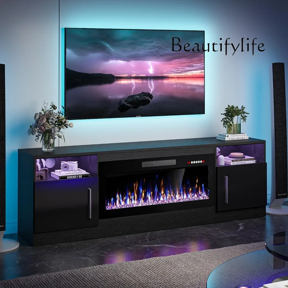

Fireplace with TV Stand 36" inch Electric Fireplace Up to 80" TVs, LED Light Entertainment Center, 70" Modern Wood High Gloss w