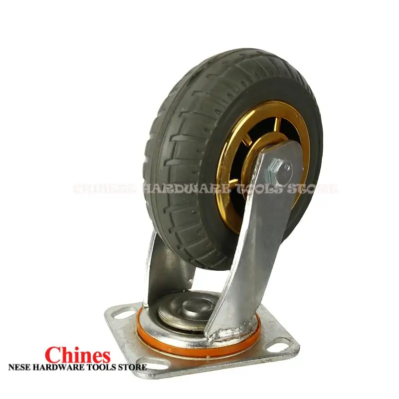 عجلات مطاطية عالية الجودة مقاس 6 بوصات مع حامل جانبي: عجلات دوارة مثالية لخزانة العربة واستخدام الأثاث الصغير