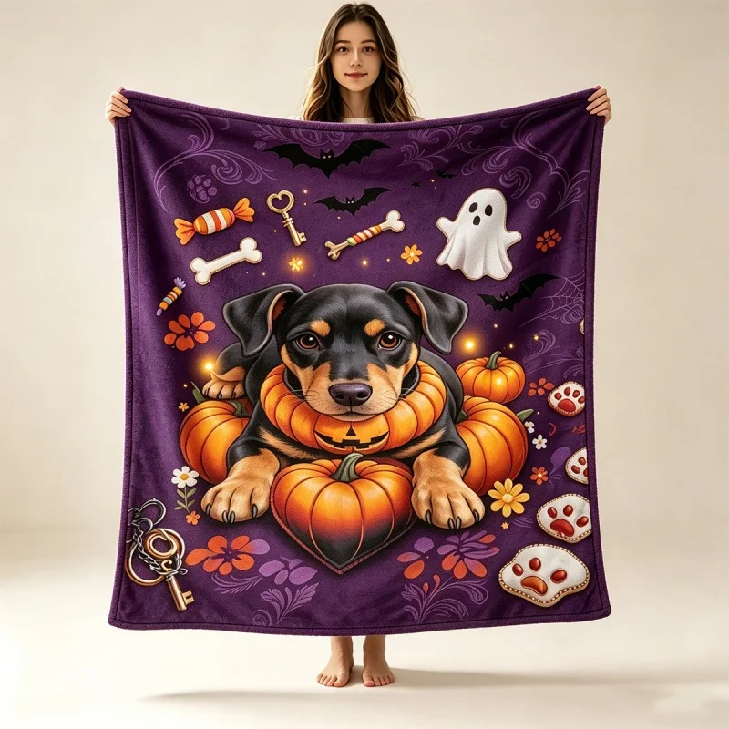 Gothic Goat Skull Pentagram Fire Skull Ritual Dark Occult Flannel Throw Blanket,Satanic Dark Art Horror Blanket for Gothic Room