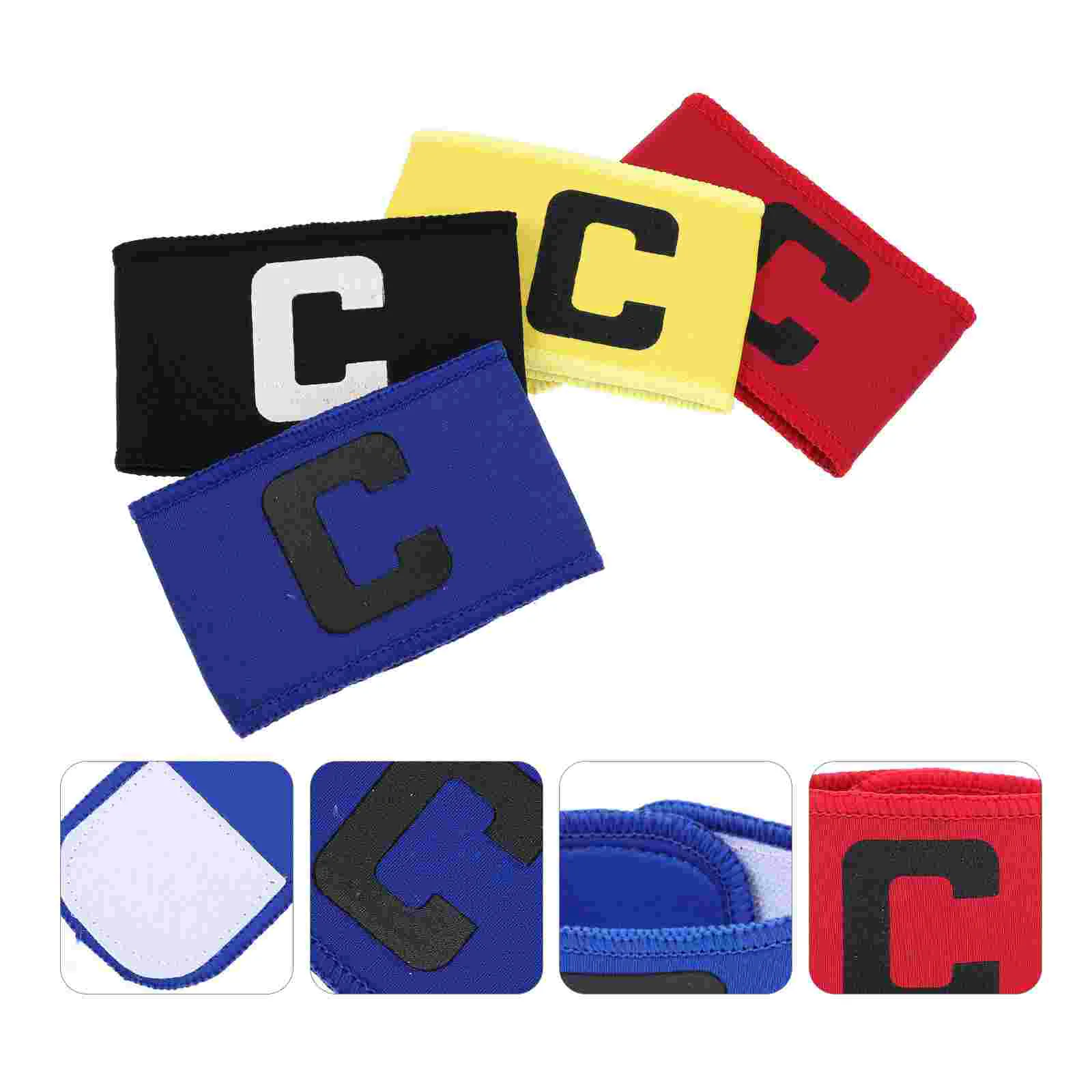 

4 PCS Captain Armband Soccer Leader Football C-mark Armbands Stuff Sports Match Supplies Accessories